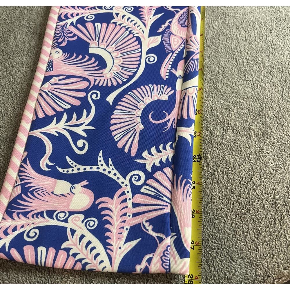 CK Bradley Women's Size Medium Palazzo Pants Blue Pink Bird Graphic Wide Leg M - Picture 4 of 9
